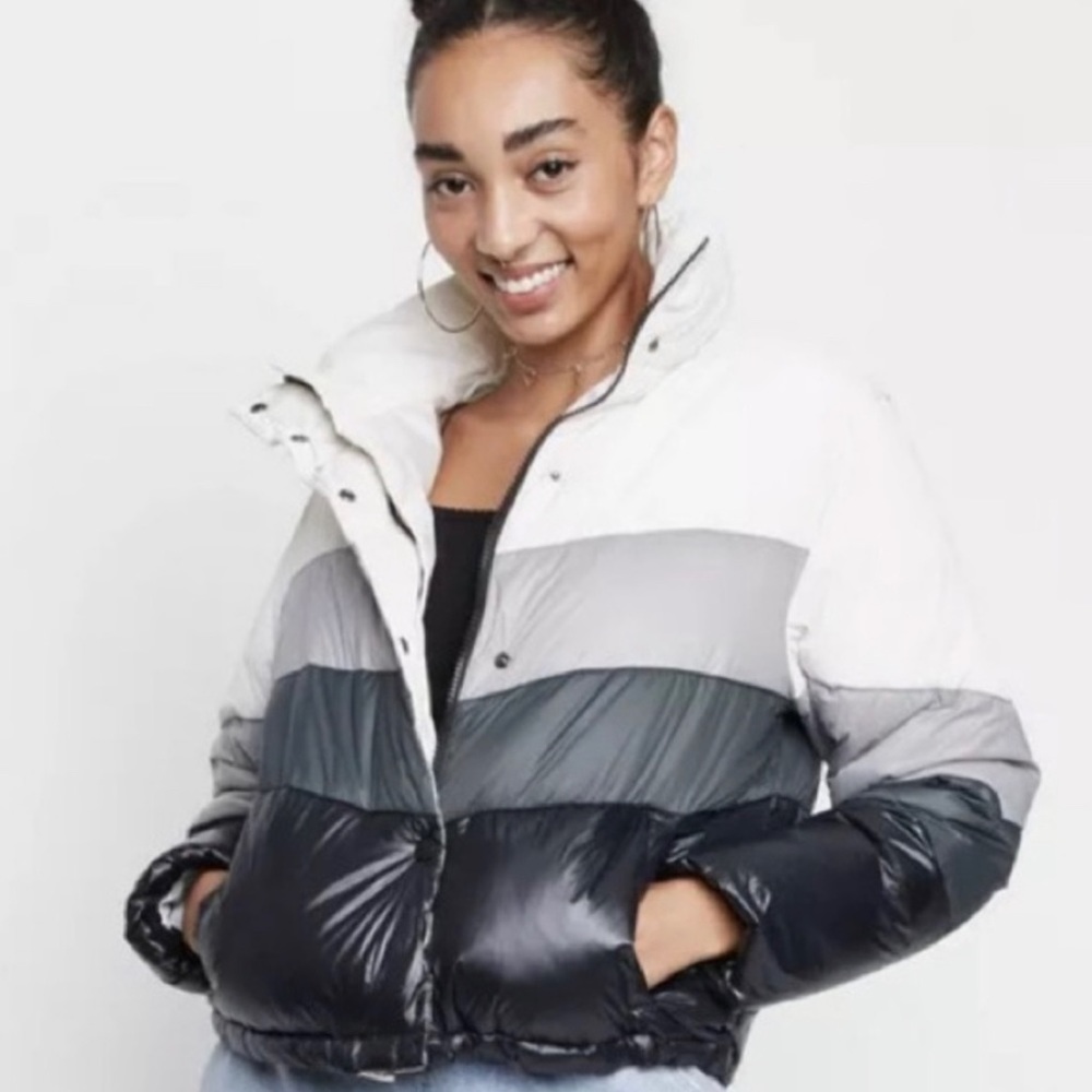 Color Block Puffer Jacket